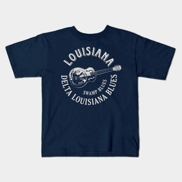 Louisiana Delta Blues Kids T-Shirt by Designkix